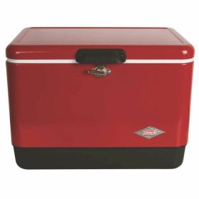 Coleman Vintage 54-Quart Steel Belted Cooler Red