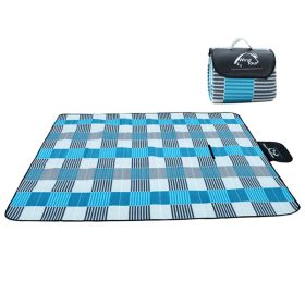 Outdoor Picnic Mat Camping Baby Climb Plaid Blanket Beach Waterproof Moistureproof Picnic Blanket Baby Mat Camping Mat from (Color: Blue)