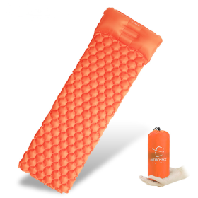 Outdoor Camping Inflatable Honeycomb Mattress Tent Sleeping Mat (Color: ORANGE)