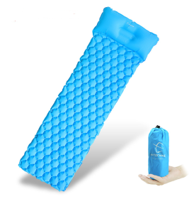 Outdoor Camping Inflatable Honeycomb Mattress Tent Sleeping Mat (Color: Blue)