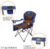 Outdoor Reclining Camping Chair 3 Position Folding Lawn Chair Supports 350 lbs, Black & Grey