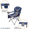 Outdoor Reclining Camping Chair 3 Position Folding Lawn Chair Supports 350 lbs, Black & Grey