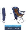 Outdoor Reclining Camping Chair 3 Position Folding Lawn Chair Supports 350 lbs, Black & Grey