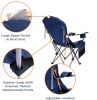 Outdoor Reclining Camping Chair 3 Position Folding Lawn Chair Supports 350 lbs, Black & Grey